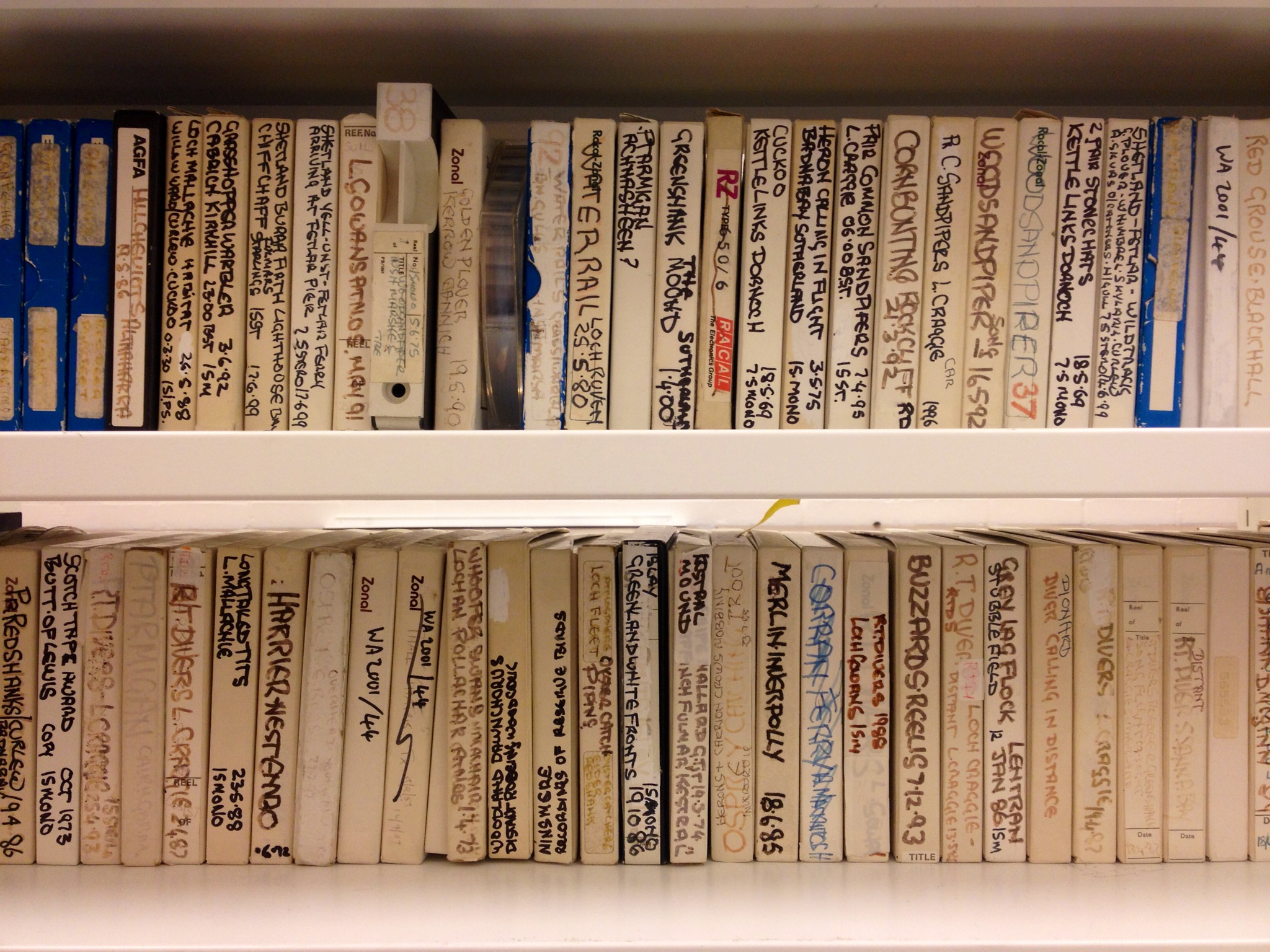 Unsorted analogue collection of Scottish wildlife sound recordist Bill Sinclair.