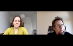 Dr Salomé Voegelin presents a Zoom lecture.